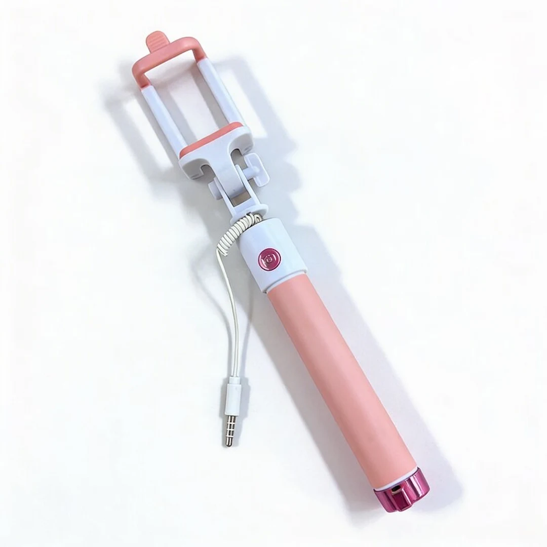 IG-CDC-SOP-ST12-ROS.2 Selfie Stick con Conector 3.5 Aux Rosado - Image 1