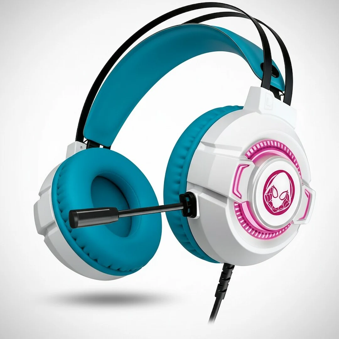 IX-AUD-DIA-M565SG-3.5-AZU.4 Diadema con Cable Marvel Ghost Spider con Microfono Blanco/Azul - Image 1