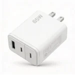 Cargador Rapida PZX 65W 2 Puertos con Cable Tipo C Blanco